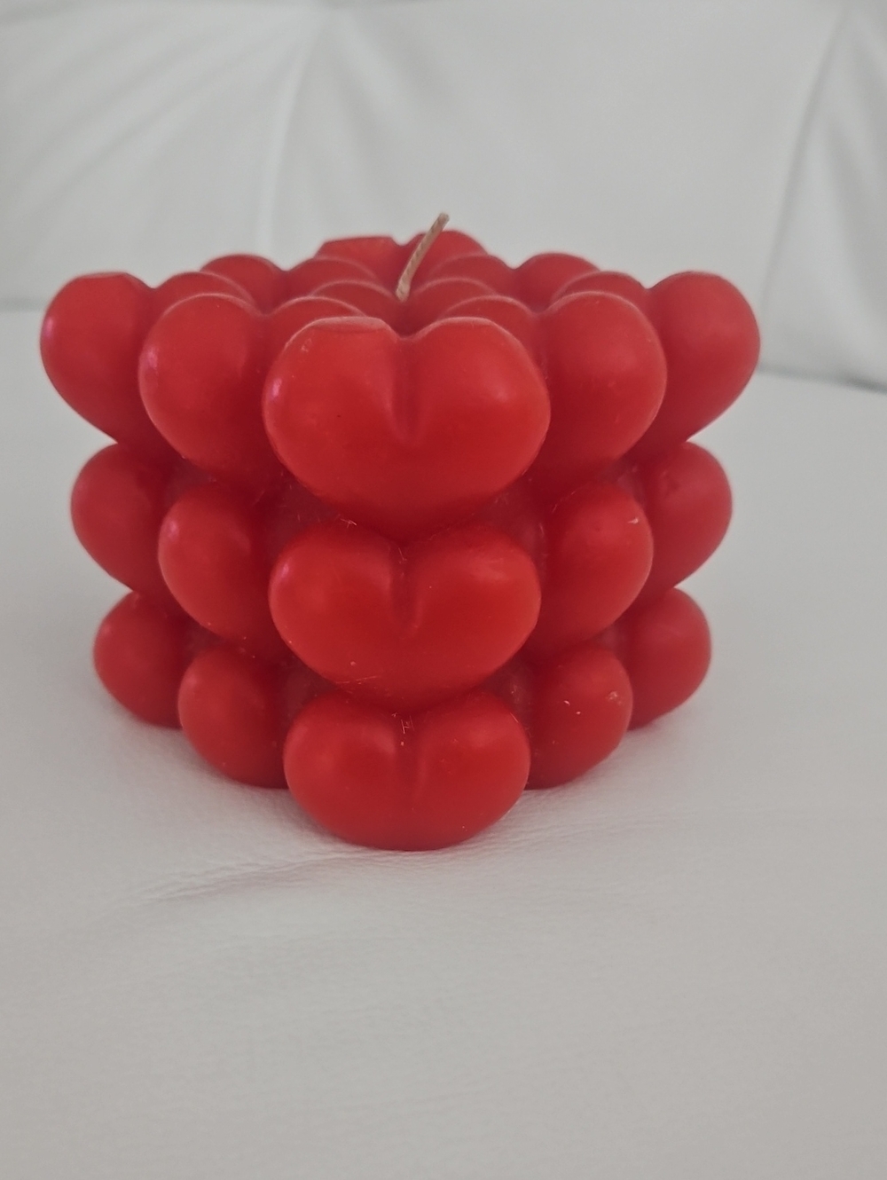 Red Heart Bubble Candle - Decorative Accent by
